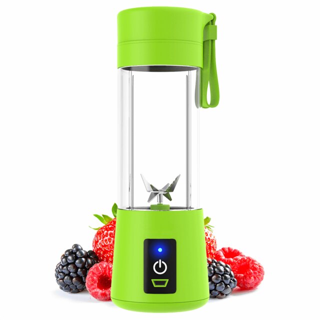 380Ml 6 Blades Draagbare Blender Elektrische Fruitpers Huishoudelijke Oranje Citruspers Voor Kind Thuis Keuken Mixer Smoothie Maken: Green