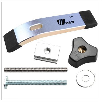 Riel de aluminio t-track t-slot, Riel de 300mm/400mm/500mm/600mm/800mm, ranura de fijación de tornillo T para Sierra de mesa herramienta de carpintería: 1 set pressure plate