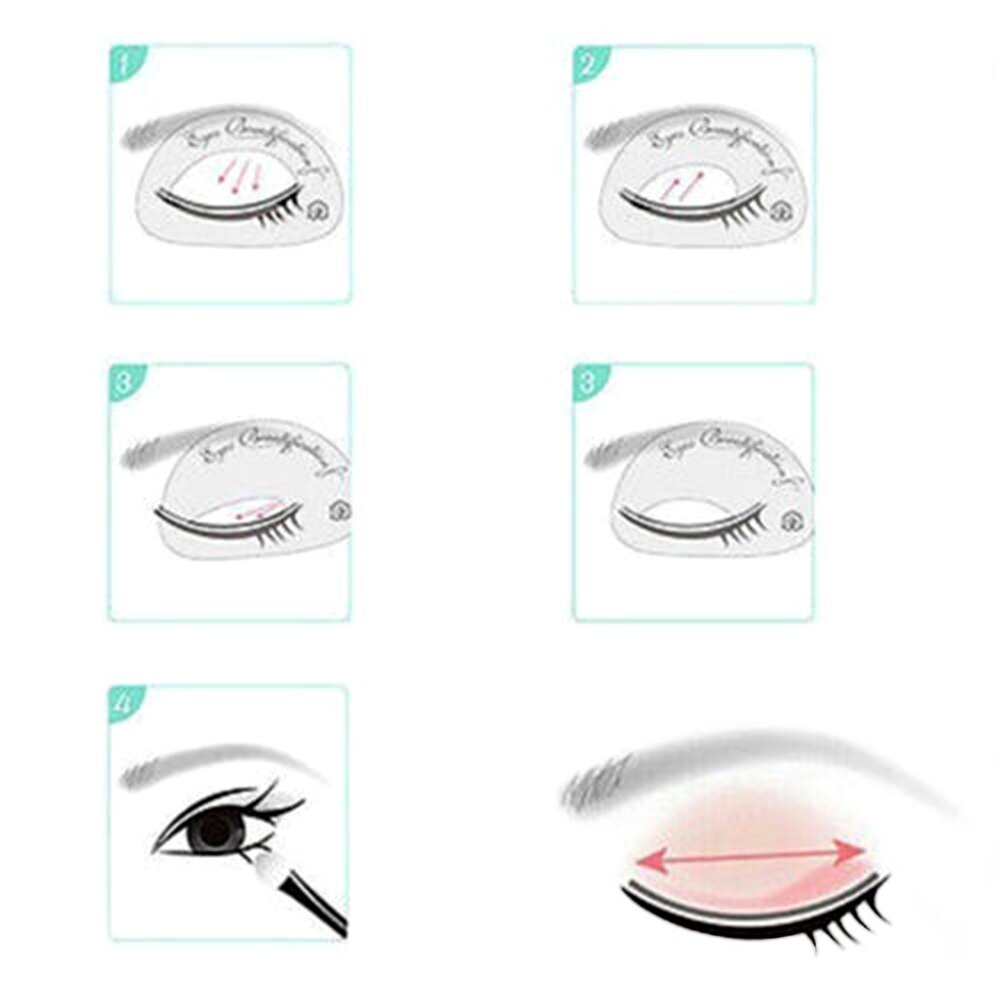 6pcs Eyeliner Stencil Cat Eye Fish Tail Double Wing Eyeliner Stencil Models Template Shaping Tools Eyebrows Template Card Diy