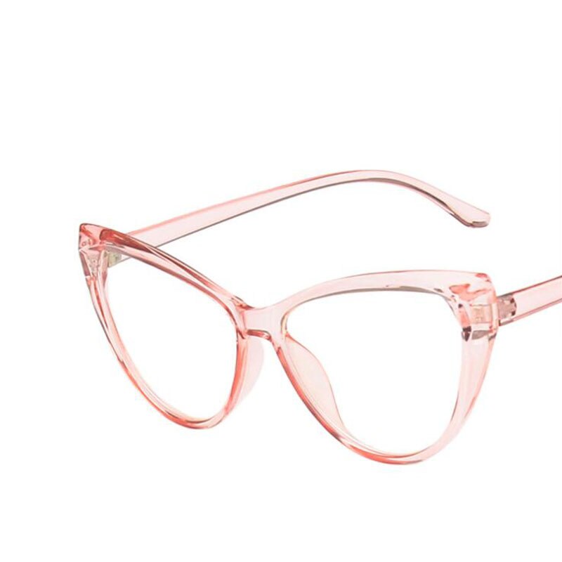 Oulylan Sexy Cat Eye Eyeglasses Frames Women Anti Blue Light Glasses Frame Brand Vintage Clear Prescription Eyewear: Pink