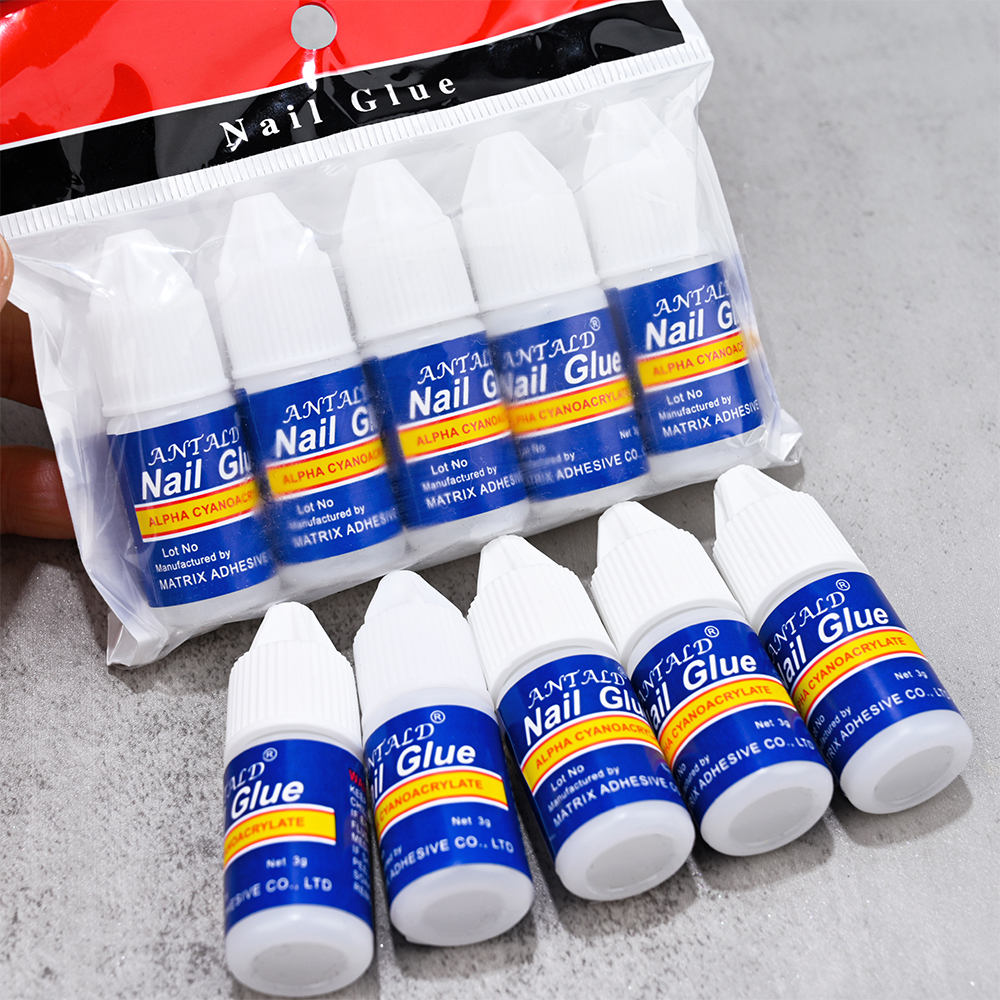 Schnell trocknende Nagelkunst-Kleberspitzen, glitzernde UV-Acryl-Strasssteine, Dekorationen, Nagelkleber, Gel, falsche Spitzen, Maniküre-Kleber, Bond-Kleber #: Beige