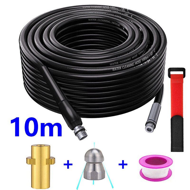 Manguera de alta presión para karcher K2K3 K4 K5 K7 con boquilla de chorro, drenaje de alcantarillado, limpieza de agua,desatascos alta presion tuberias,boquilla de limpieza limpia tuberias,boquilla macho alcantarilla: For Karcher 10M