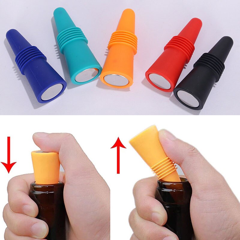 Kitchenware Silicone Wine Stopper Leak Proof Champagne Bottles Sealer Stopper Reusable Wine Bar Tools