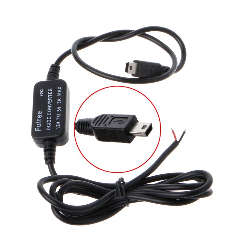 Autolader Mini Usb Output 12V Naar 5V 3A Voeding Converter Voor Pda Dvr Camcorder