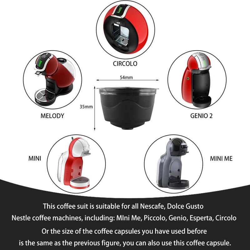 Refillable Coffee Capsule Machine for D0Lce Gusto with A Scoop, Brush and Spoon for Nescafe Machine Dolci