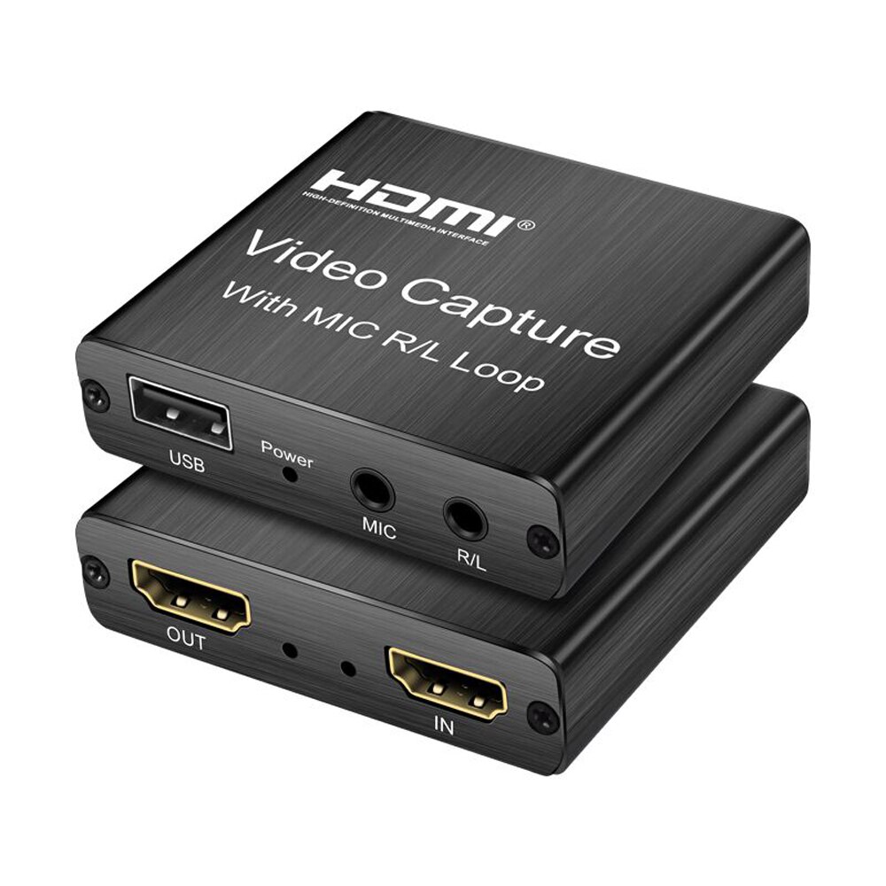 Video Audio Capture Card Usb 2.0 Hd 1080P 4K Video Converter Hd Loop Out Mic Input Audio Out plug En Play Voor Game Video