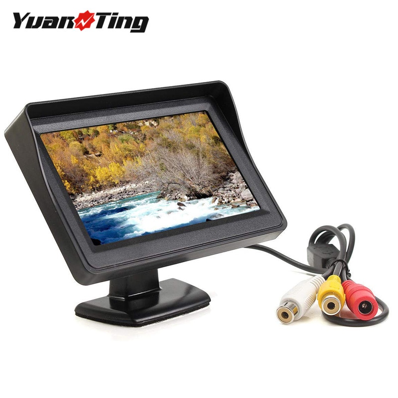 YuanTing 4.3 Inch TFT LCD-KLEURENSCHERM Display Car Rear View Monitor 2 Weg Video-ingang Screen voor Voertuig Backup Parking camera's