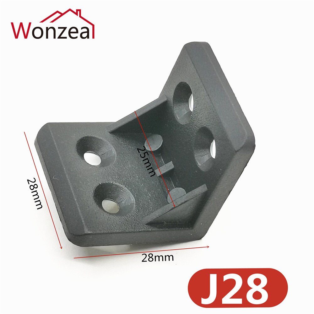20pcs/lot Wonzeal Plastic Thickened Corner Brackets Furniture 90 degree Angle Corner Code Cabinet Furniture Hardware