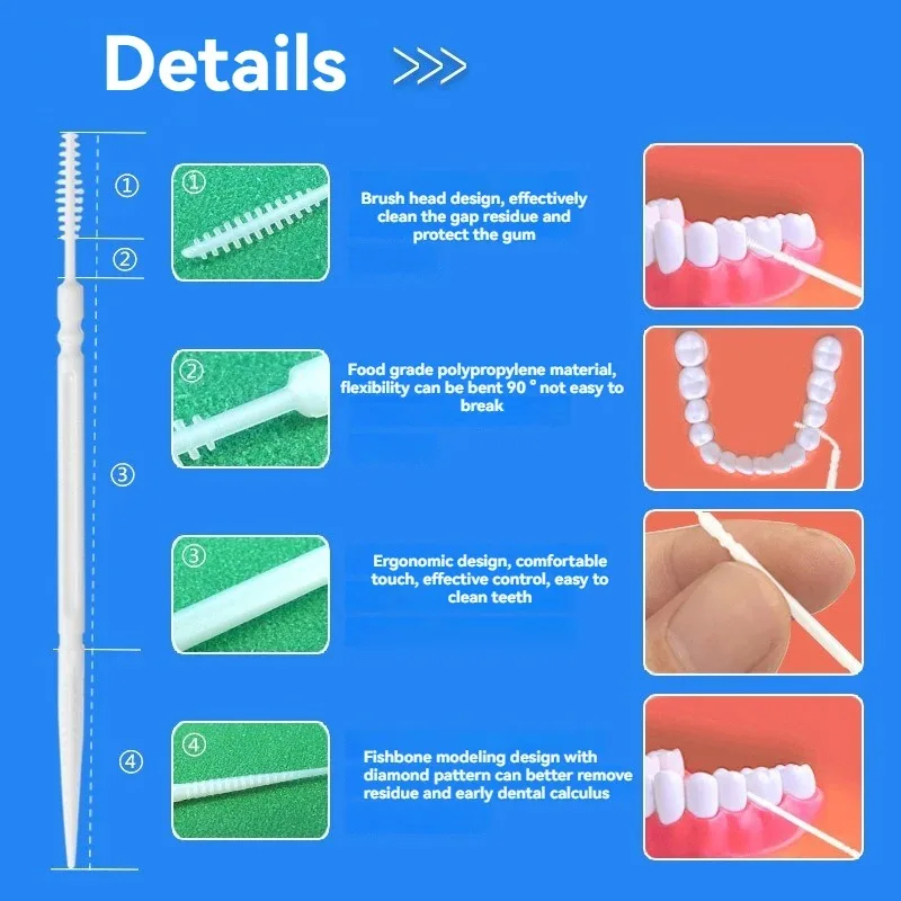 Toothpick Brush 100/200PCs Boxed Plastic Toothpick Disposable Household Interdental Brush Teeth Picking Dental Floss