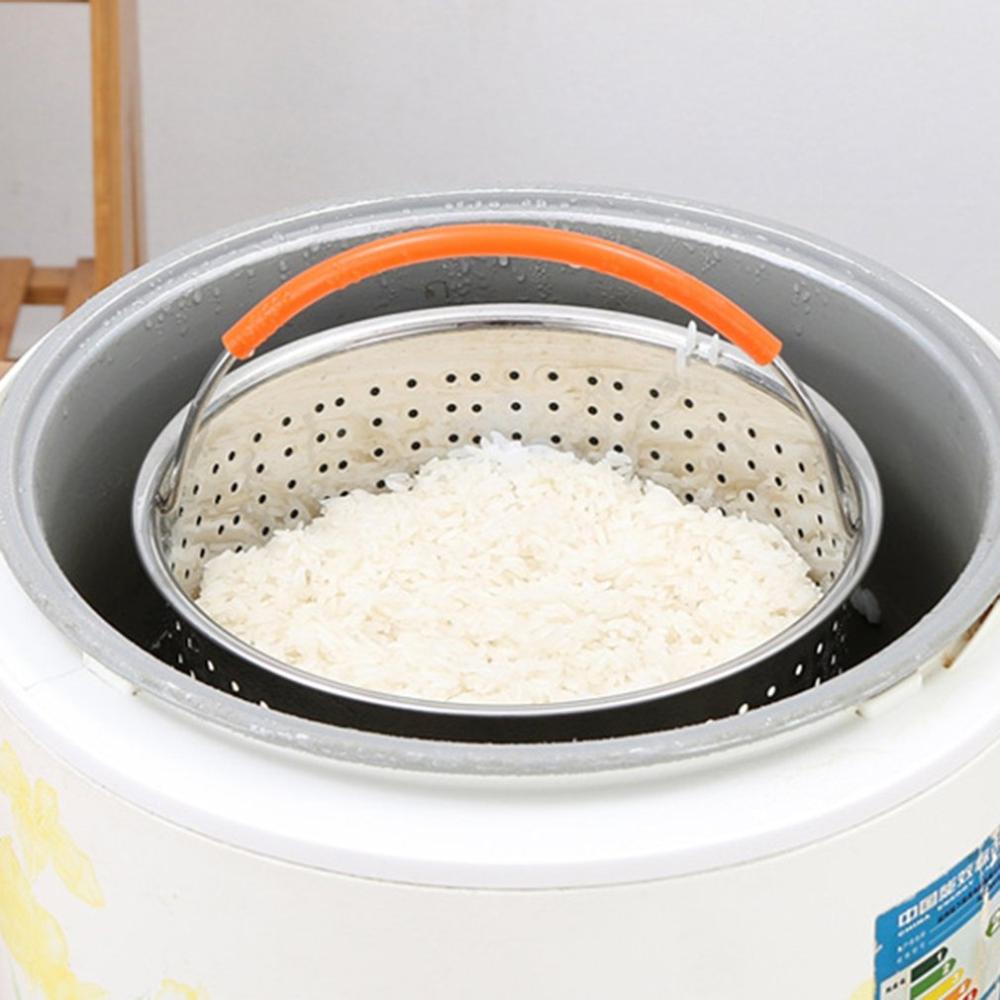 6l/8l 304 rostfritt stål multifunktionsångare ris tvättkorg sil silkock tryckkokare anti-skållad silikon handtag