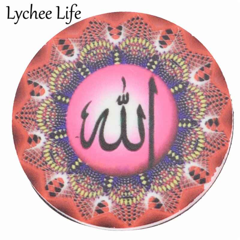 Islam koran køleskab magnetisk klistermærke farverig hilsen print rund køleskab magnet moderne hjem køkkenindretning: 3