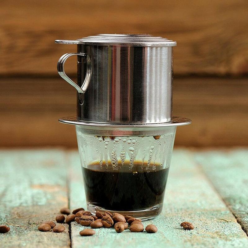 Bärbar vietnam kaffedroppare i rostfritt stål återanvändbar vietnamesisk kaffe  v60 droppar kopp kanna dropp vietnam kaffe  w2 b 3