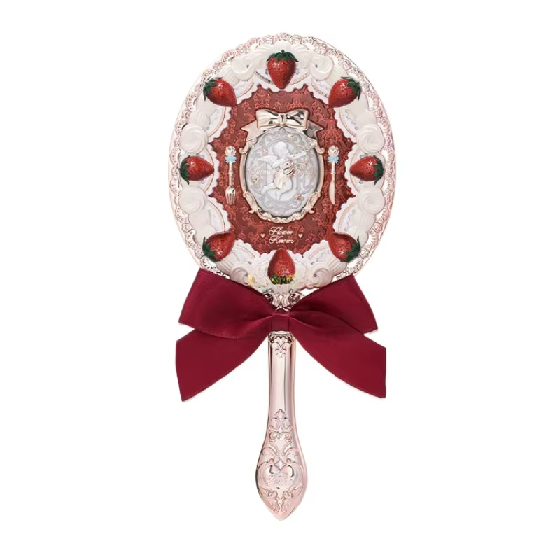 Flower Knows – miroir à main cupidon aux fraises, miroirs de maquillage, miroir Vintage