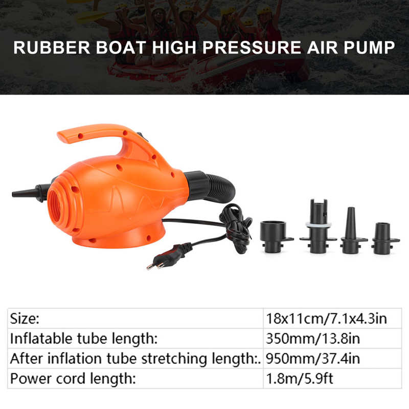 Electric Air Pump Rubber Dinghy Airbed Inflatable Sofa Inflatable Pool Electric Inflator Pump 220-240V rowing boats accessories