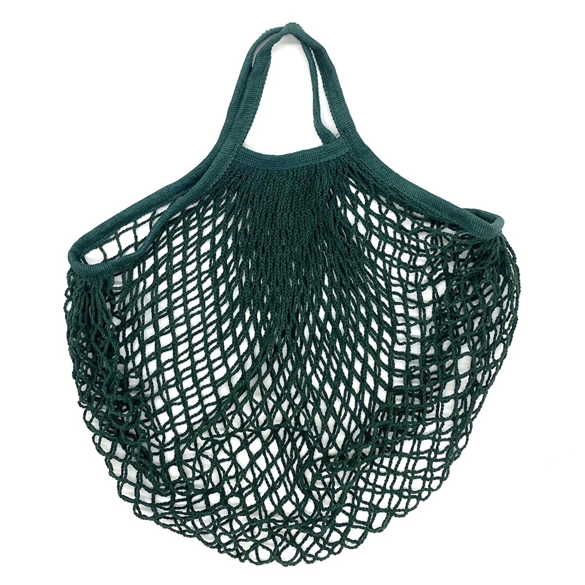 Tragbare Wiederverwendbare Taschen für Obst Gemüse Tasche Baumwolle Gittergewebe Schnur Organizer Handtasche Kurzen Griff Netz Einkaufen Taschen Tote: tief Grün