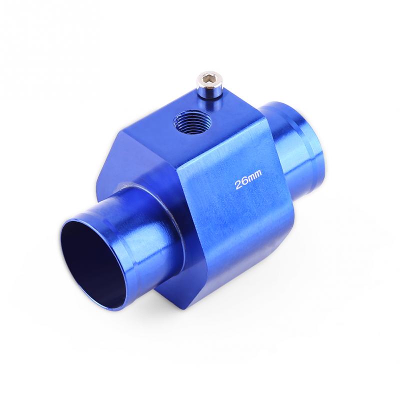 Blauw Auto Water Temperatuur Sensor Adapter Water Temp Joint Pipe Guage Meter Aluminium met Klemmen 26/28/ 30/32/34/38/40mm