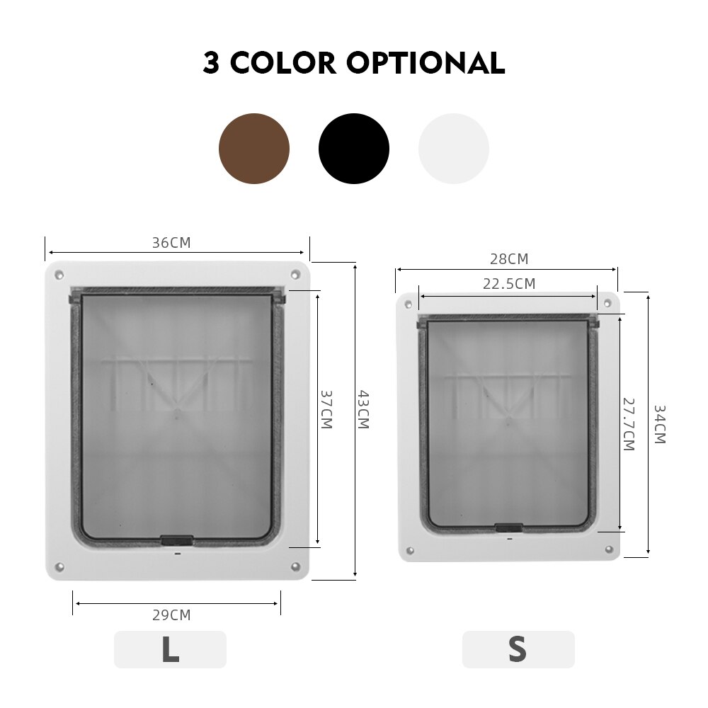 Dog Door Safety Pet Flap Door Automatic Magnetic Lockable Fence For Large Puppy Cats Screen Door Pet Supplies Security Flap Door