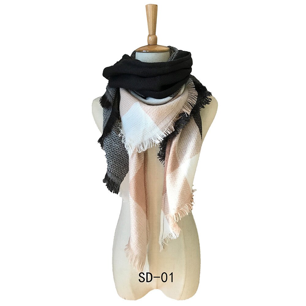 & Plaid Blanket Scarf Women Big Square Long Scarves Warm Tartan Checked Shaw Classic Tassel Plaid Scarf Winter Neck Warmer: G