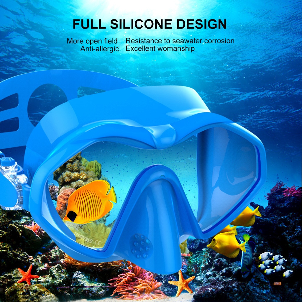 Onderwater Scuba Professionele Volwassen Duikbril Met Voorkomen-Fog Groot Frame Siliconen Bril Zwemmen Apparatuur #35