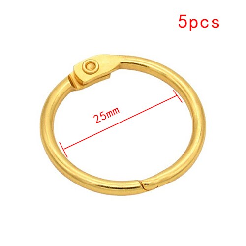 5-10Pcs/Set Gold Metal Ring Binder 15-50mm DIY Loose-leaf Book Hoops Opening Office Binding Supplie Photo Albums: 25MM