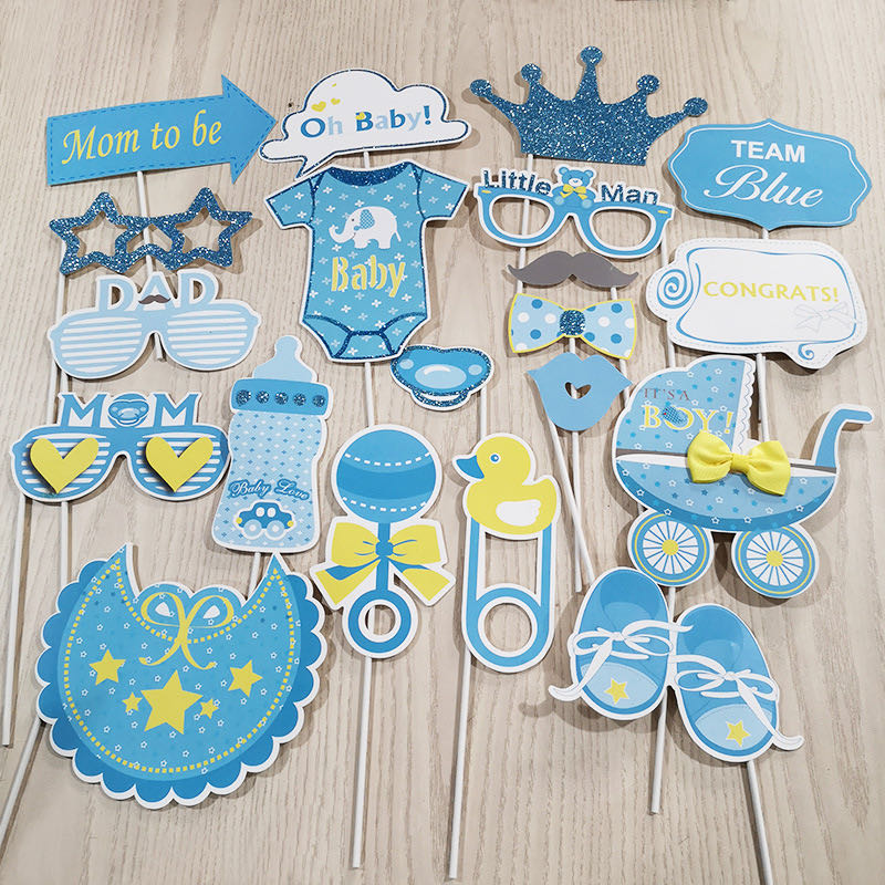 Poika tai tyttö vauvasuihku vauva paljastaa juhla-valokuvauskoppi rekvisiitta tikuilla koristelu sukupuoli paljastaa baby shower -kuvauskoppi rekvisiitta
