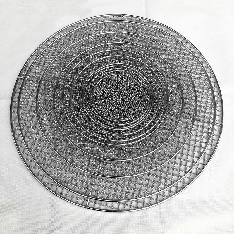 Rejilla redonda de acero inoxidable SS304 para barbacoa, rejilla con agujero cuadrado para secar alimentos y frutas asadas, 38-80cm x 1,8mm