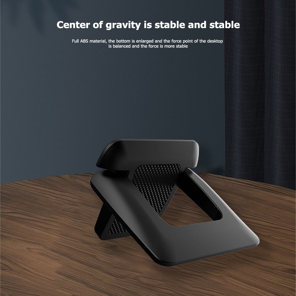 1 Paar Zwarte Plastic Draagbare Mini Compact Laptop Riser Onzichtbare Stand Opvouwbare Universele Desktop Notebook Cooling Houder
