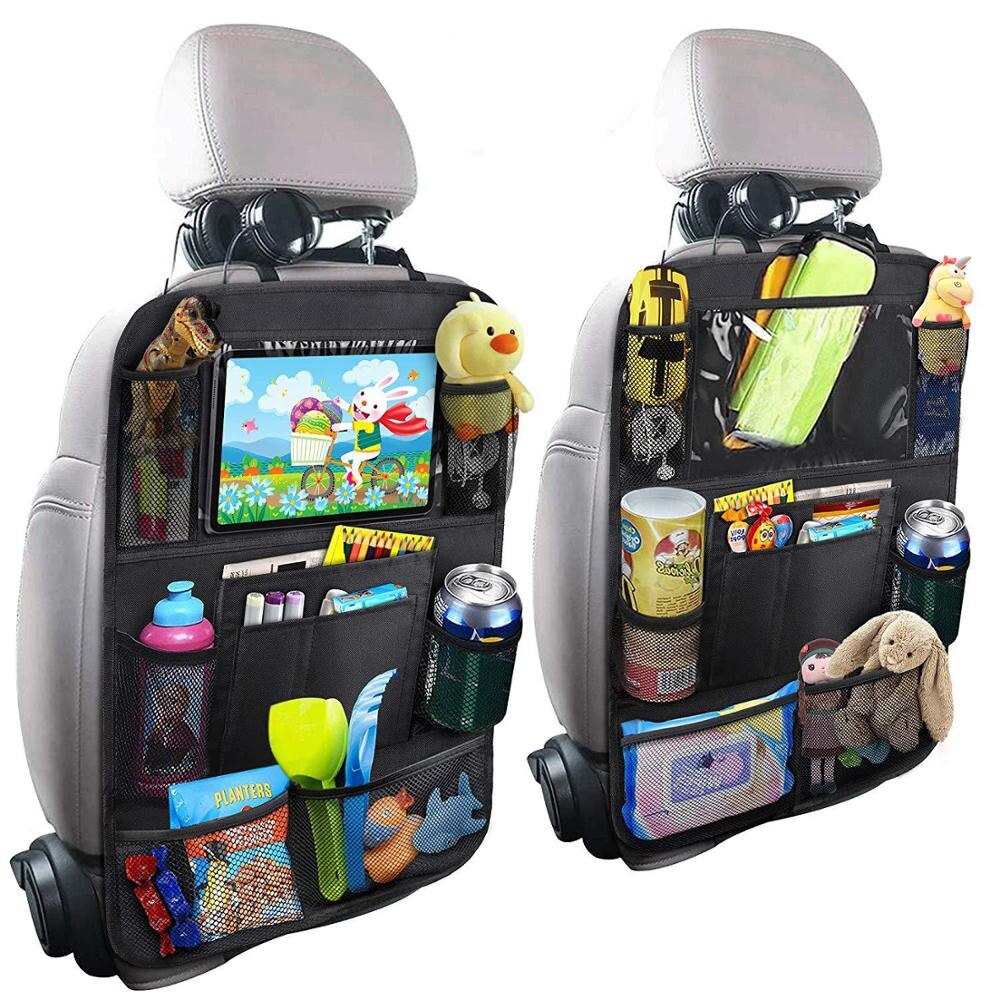 Child Car Seat Storage Kick - proof Back Cover Touch Screen Storage Bag Car Seat Cushion Baby Car Accessories Trim