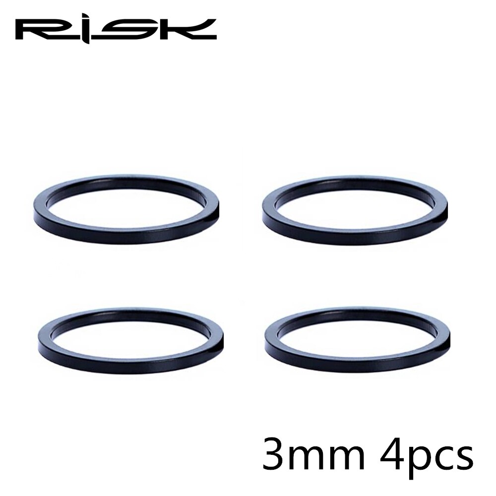 Risiko 2/3/5mm aluminiumslegering cykel justering headset afstandsstykker cykelgaffel spændeskive frempind hæve styr ring cykel tilbehør: 3mm 4 stk