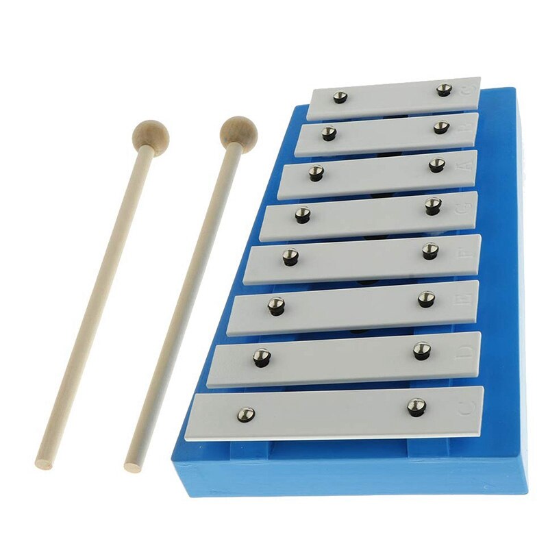 8 Note Glockenspiel with 2 Wooden Xylophone Violins for Music Lovers and Beginners Improve Your Hand-Eye Coordination and Increa