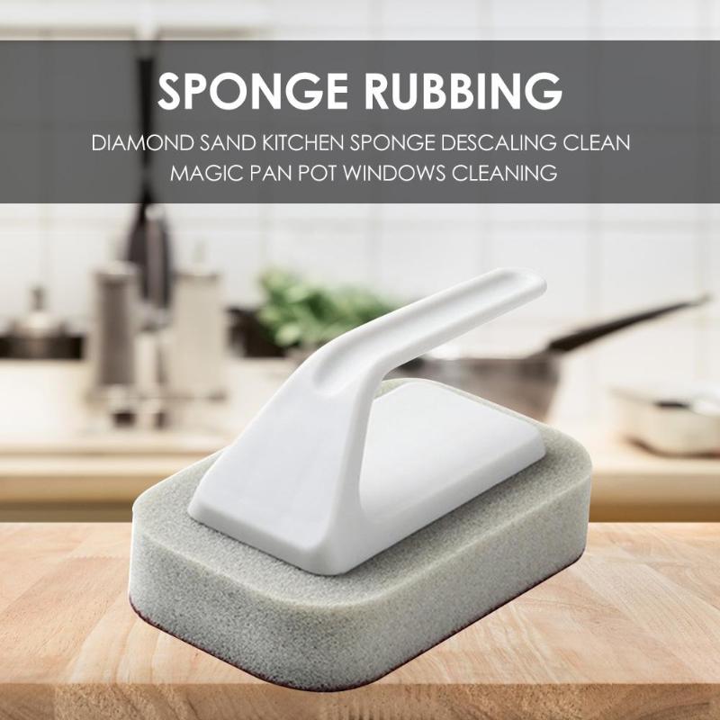 Spons Borstel Onschadelijk Sterke Decontaminatie Pan Scrubber Handvat Keuken Schoonmaken Tool Huishoudelijke Schoonmaakproducten 11x6.8x2cm