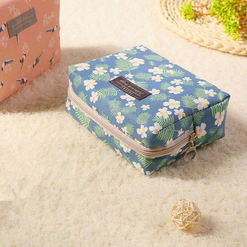 Bærbar mini-taske rejsetaske taske toiletartikler søde blomster kosmetiske taske arrangør skønhedsposer kit makeup pose make up