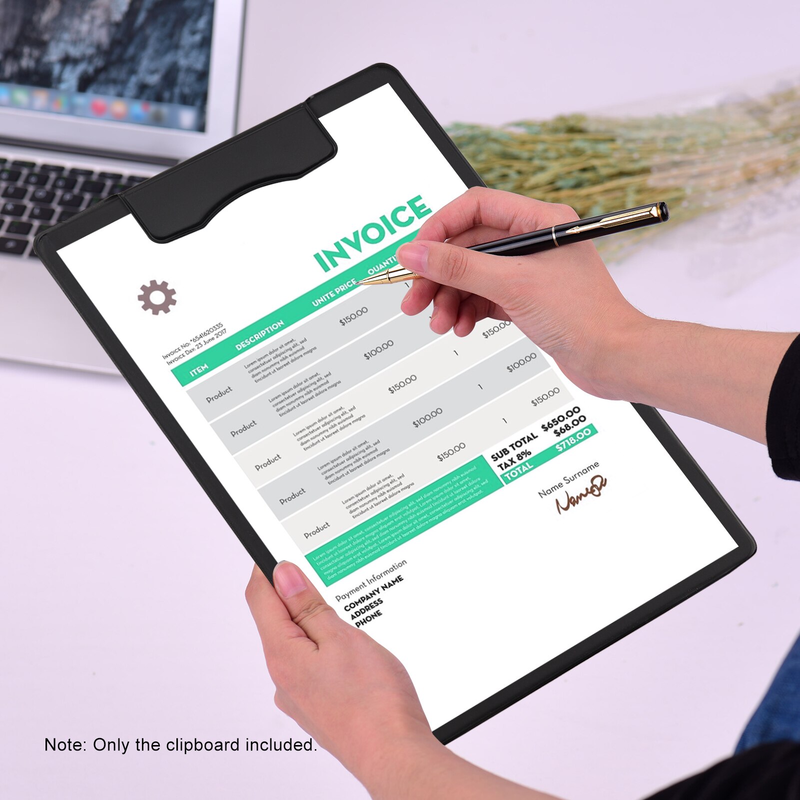 A4 Magnetic Clipboard Writing Pad Document Holder Paper Clip for Interview School Office Supply