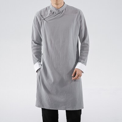 Mænd morgenkåbe natkjole badekåbe imiteret silke lange ærmer kinesisk drage print pyjamas nattøj kimono mænd lang: Farve 2 / M