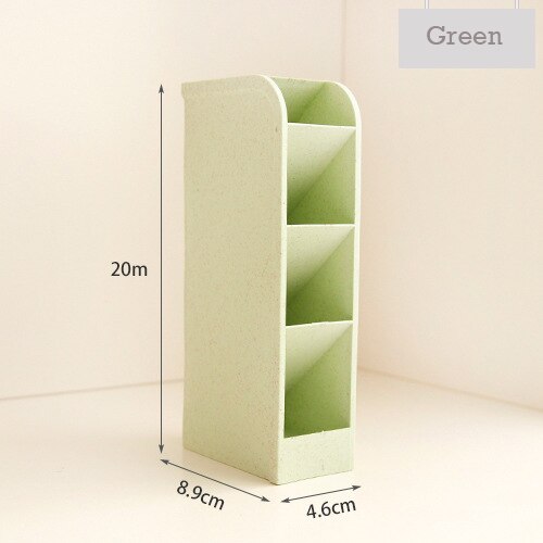 4 Raster Multifunctionele Desktop Pen Houder Clip Card Opbergdoos Make Up Borstel Houder Bureau Potlood Organisator Diversen opslag: Licht Groen