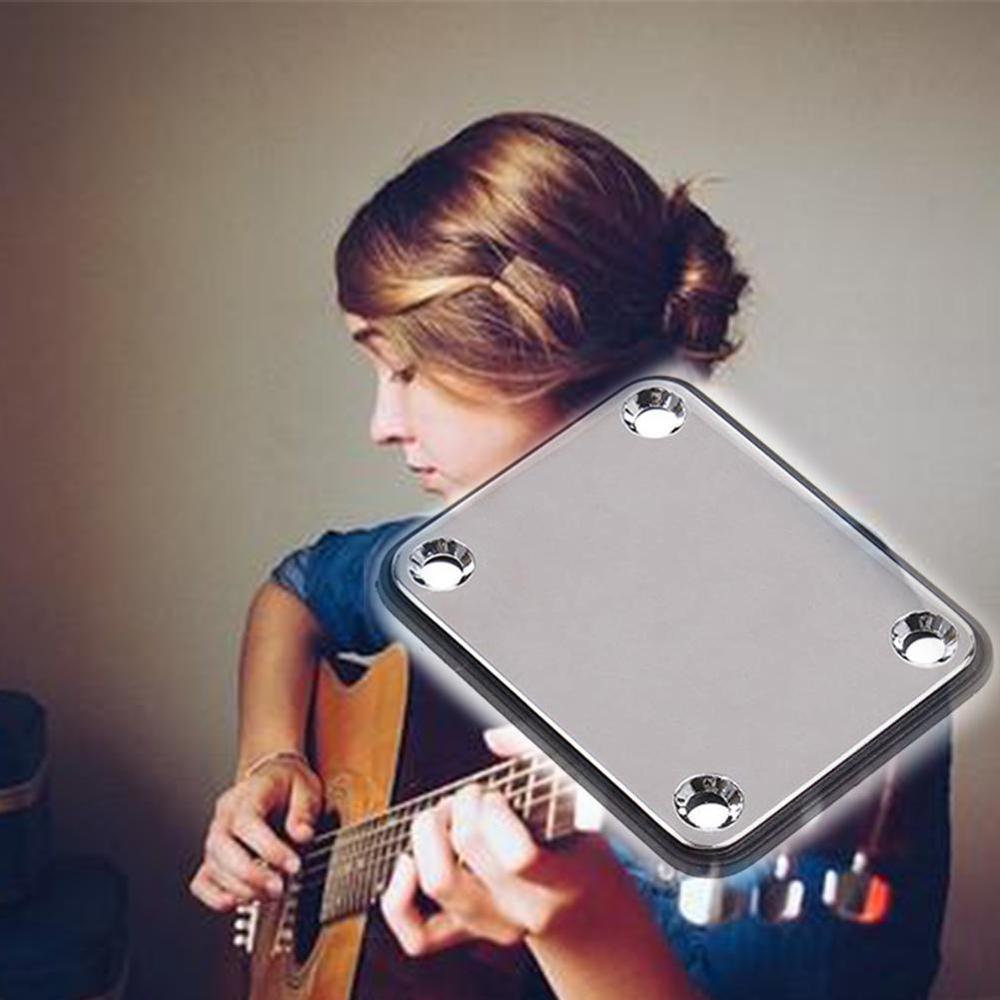 1pc Steel Electric Metal Screw Neck Plate Guitar Body Neck Plate Electric St Piano Steel Connecting Square M5Y6