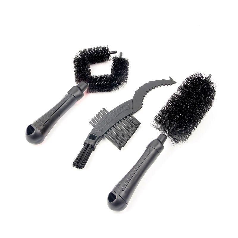Portable Bicycle Chain Cleaner Bike Brushes Scrubber Wash Tool Mountain Cycling Cleaning Kit Outdoor Accessory: black
