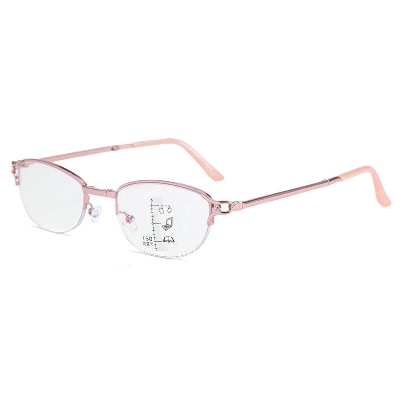 Roze opvouwbare progressieve multifocale leesbril voor dames, mart zoom, brillen voor ouderen, draagbare presbyopische brillen voor heren.