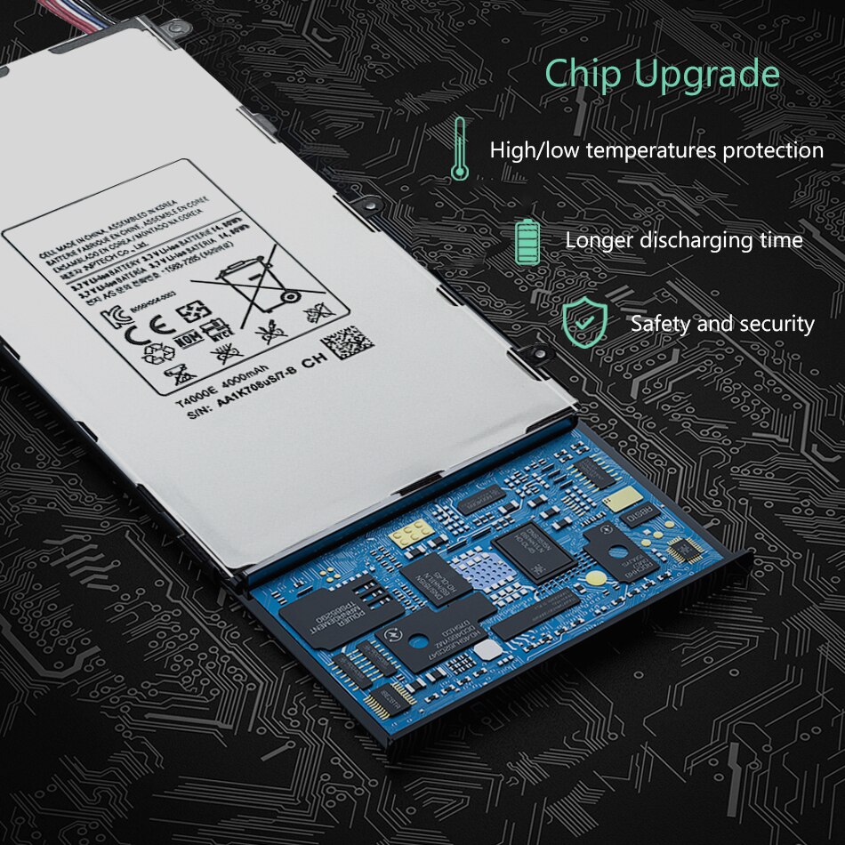 Kikiss 4000 mah ersatzakku  t4000e für samsung galaxy tab 3 7.0 sm t210 t211 t215 gt p3210 p3200 sm-t210 sm-t211 t217