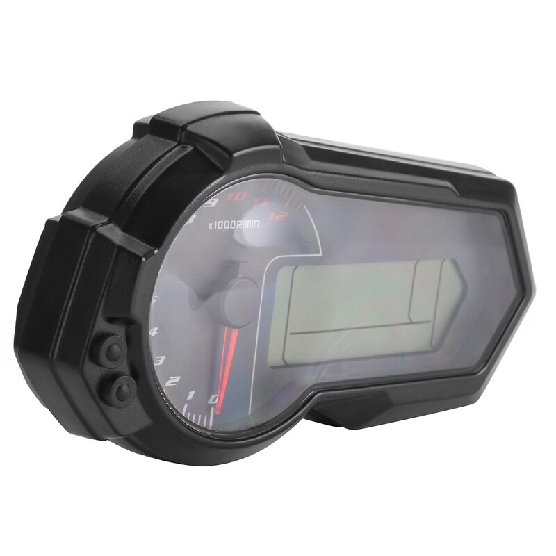 Universal 12V Motorcycle LCD Digital Gauge Oeter Tachometer Speeeter KM/H