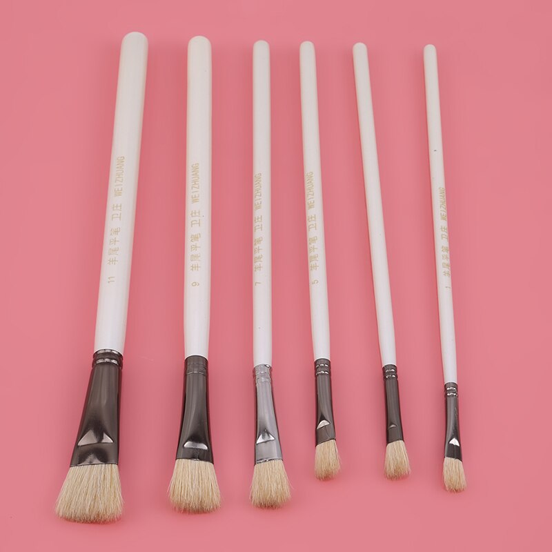 Juego De Pinceles De Pintura De Nylon 6 Piezas Para Pintura Al Óleo