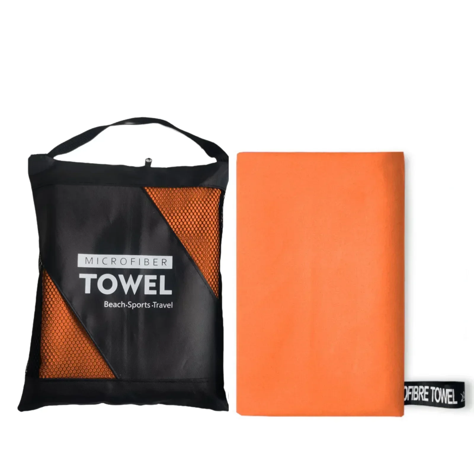 Schnell trocknendes Mikrofaser-Handtuch – besonders saugfähig, kompakt und sanddicht für Fitnessstudio, Strand, Reisen und Schwimmen, leichtes Sporthandtuch: XS / Orange
