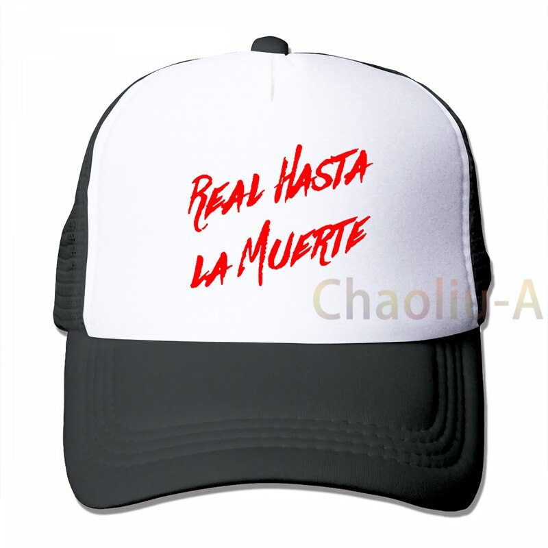 Reale Hasta La Muerte Anuel AA Album Adulto Fan Concerto Formato berretto da Baseball uomo donna Trucker Cappelli di modo cappuccio regolabile: 3-Black