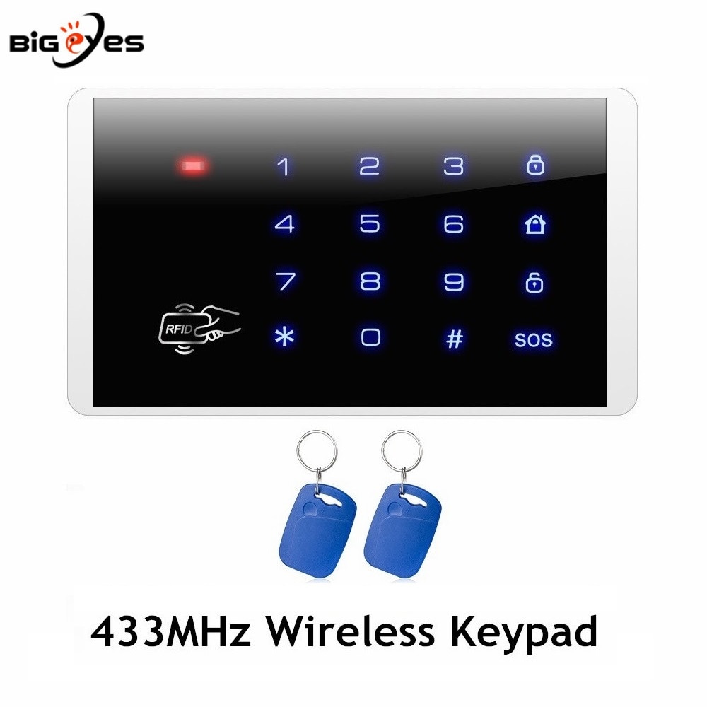 K16 Draadloze Keypad 433Mhz Wireless Touch Keyboard Voor Veiligheid Alarmsysteem Draadloze Wachtwoord Rfid Keypad Systeem