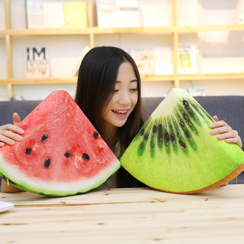 BABIQU 1pc Simulation Obst Kissen Wassermelone Orange Grapefruit Kiwi Plüsch Spielzeug weiche Angefüllte Kissen Lebensechte Obst Kreative