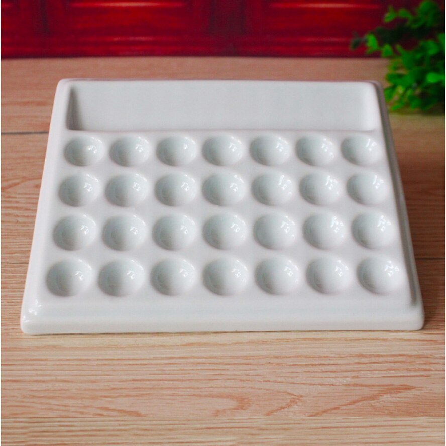 White Ceramic Watercolor Palette Artist Activities White Rectangular