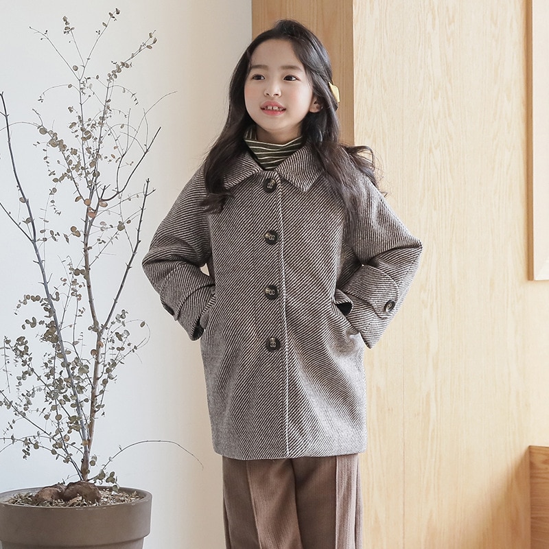 Cappotto per bambina di moda per bambini 2020 cappotto in lana per bambina invernale per bambina cappotto lungo in lana caldo per bambini autunno moda autunno