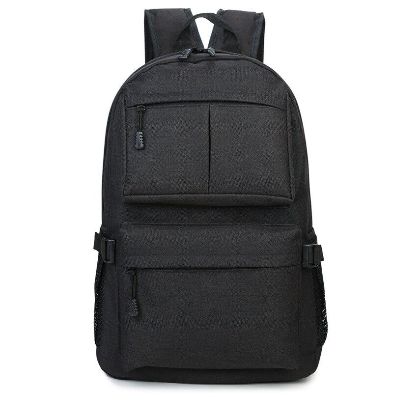 FZMBAI Mode Grote Capaciteit Canvas Rugzak Unisex Multi-gebruik Dubbele Schoudertas: Black