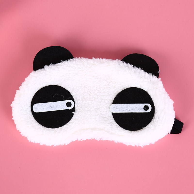 1pc tegnefilm panda afslappende is eller komprimeret øjenskygge sovemaske sort maskebandage på øjnene til at sove: Sy