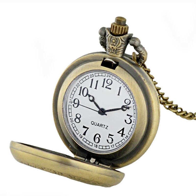 Antik kompas vintage kvarts lommeur mænd kvinder glaskuppel vedhæng halskæde timer kædeur